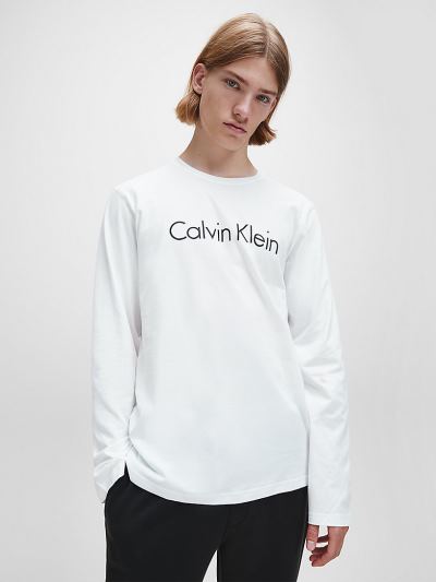 Calvin Klein Ruhák HU454862 | Calvin Klein Comfort Cotton Long Sleeve Férfi Lounge Póló Fehér